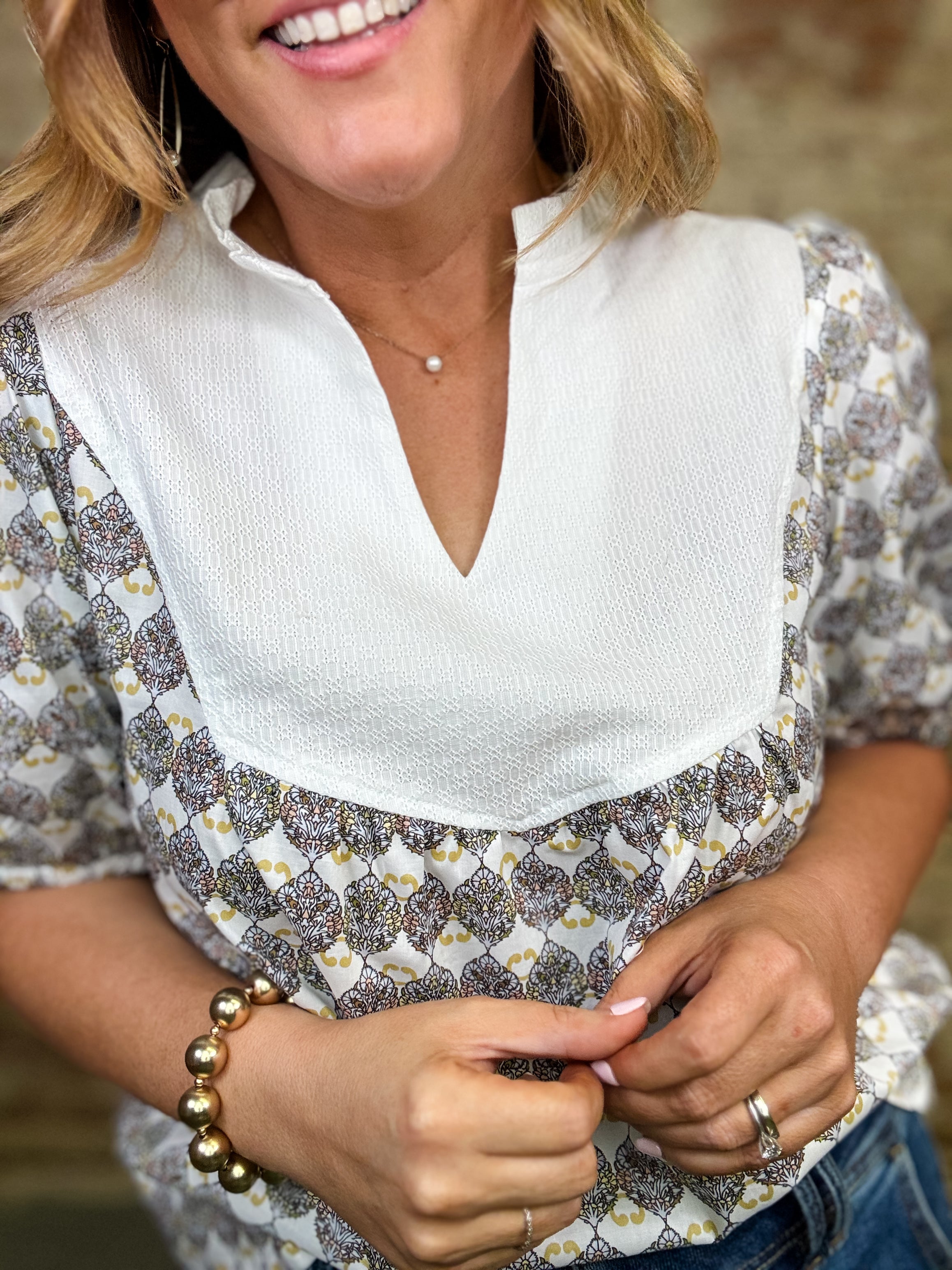 Nerissa Solid Yoke Top