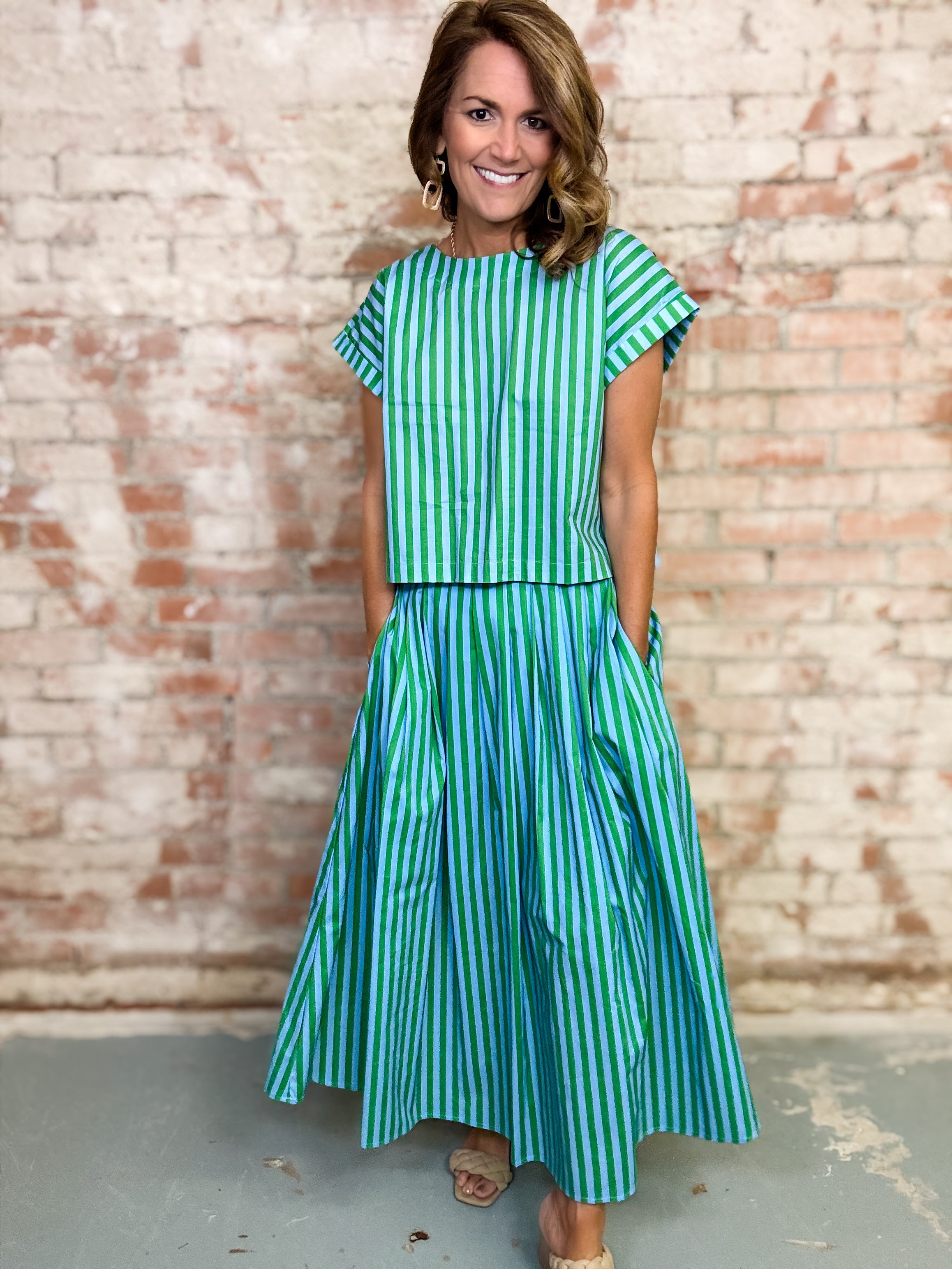 Jamie Stripe Skirt Set