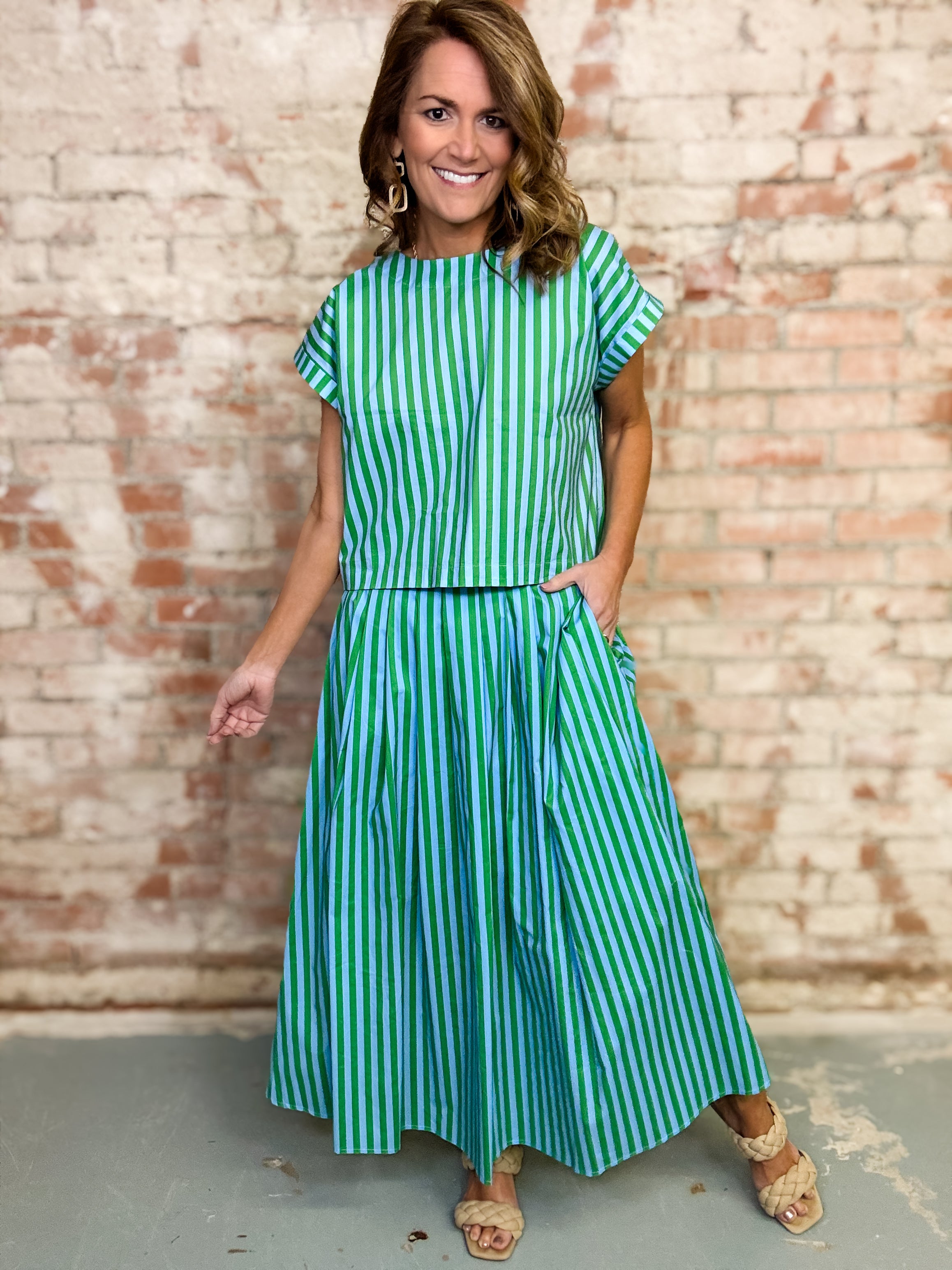 Jamie Stripe Skirt Set