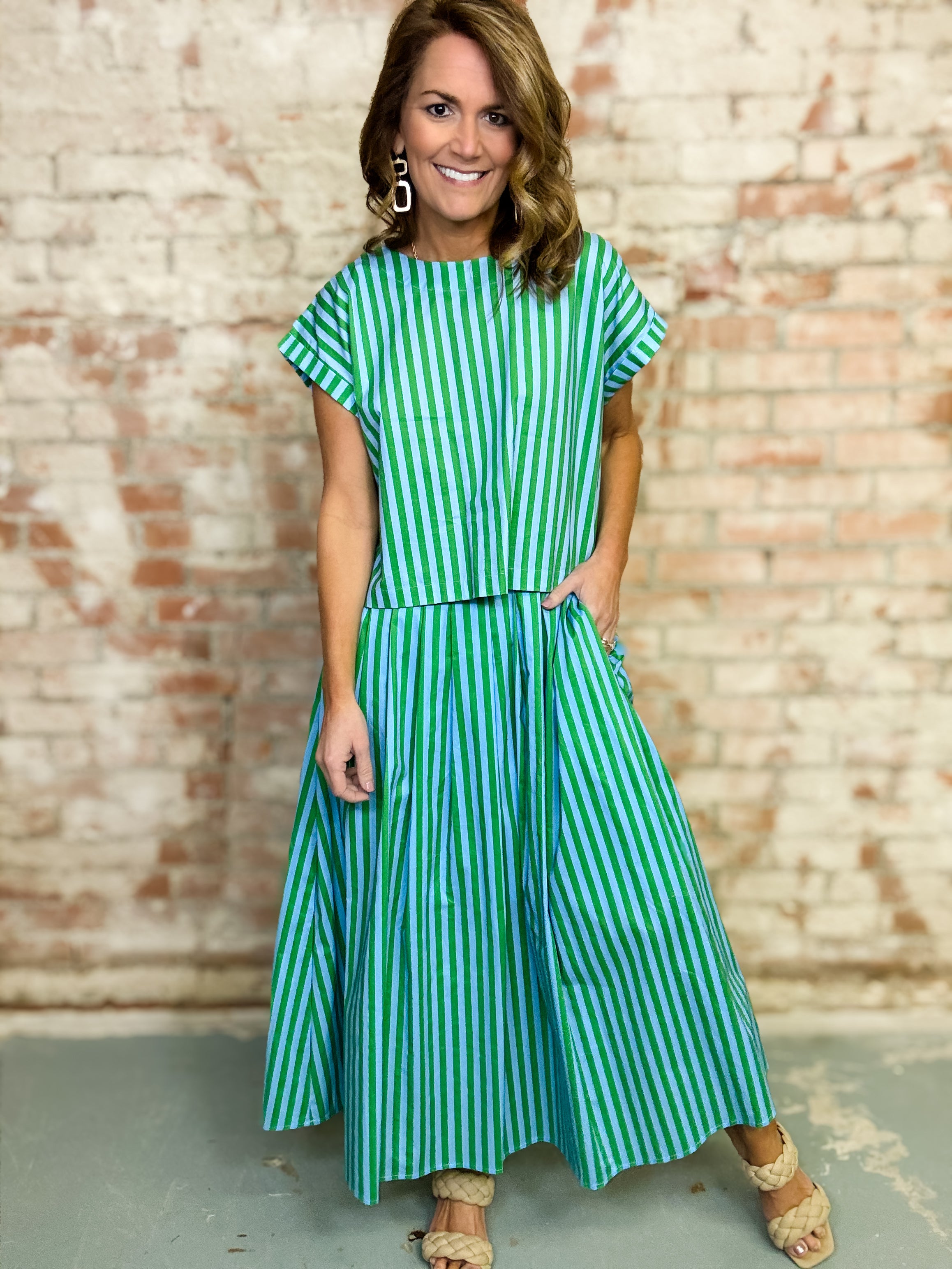 Jamie Stripe Skirt Set