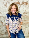 Dana Bow Printed Top