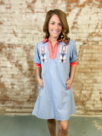 Kendall Embroidered Tunic Dress