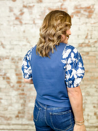 Rebekah Floral Accent Sleeve Top