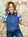 Rebekah Floral Accent Sleeve Top