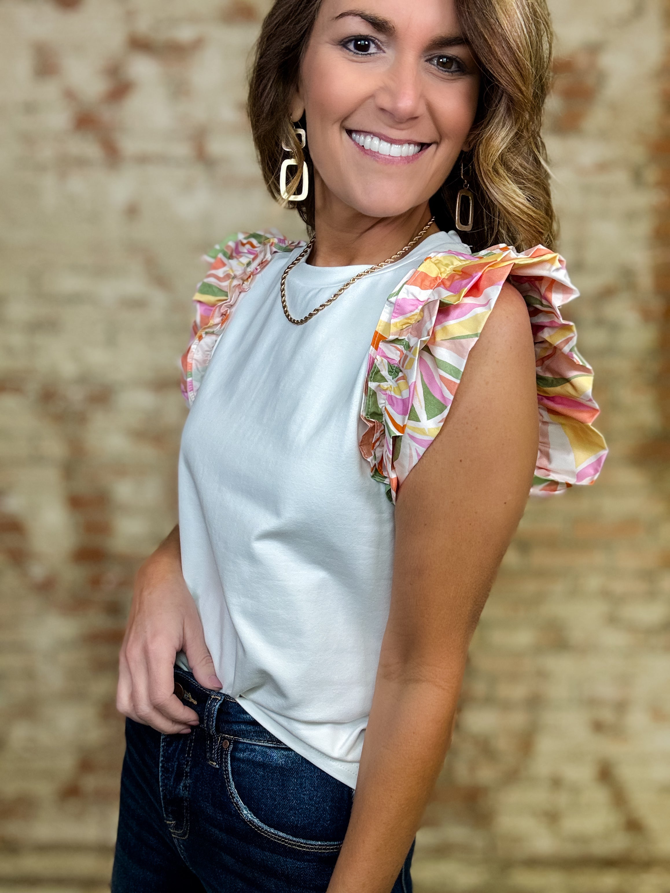 Jalynn Ruffle Sleeve Top