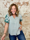 Angelica Embroidered Stripe Top