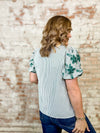 Angelica Embroidered Stripe Top