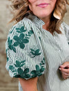 Angelica Embroidered Stripe Top
