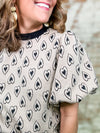 THML Kinnney Textured Heart Print Top