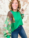 Austin Floral Patch Sleeve Top