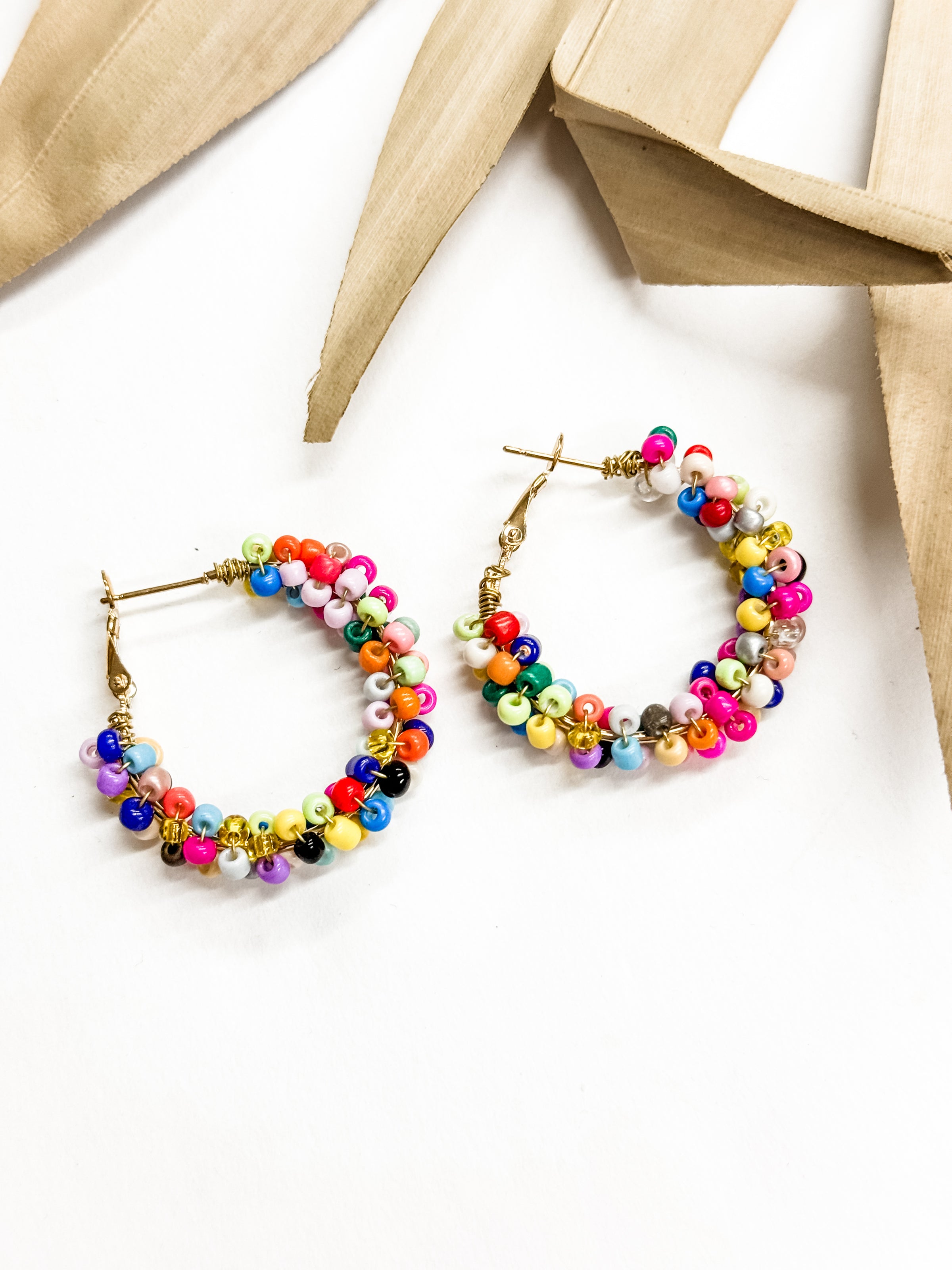 Raymie Beaded Hoop Earrings