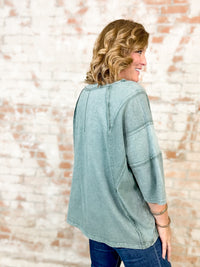 Kacie Mineral Washed Terry Knit Top