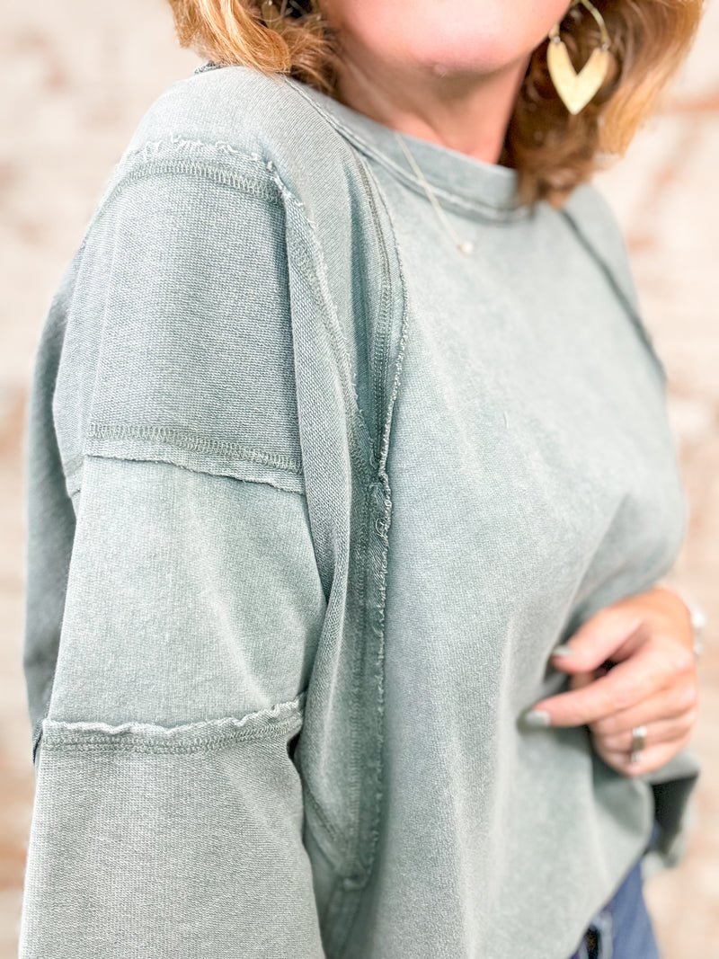 Kacie Mineral Washed Terry Knit Top