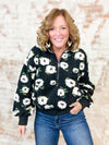 Sally Floral Sherpa Half Zip Top