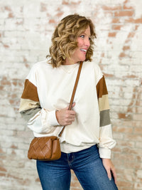 Landon Colorblock Washed Terry Pullover Top