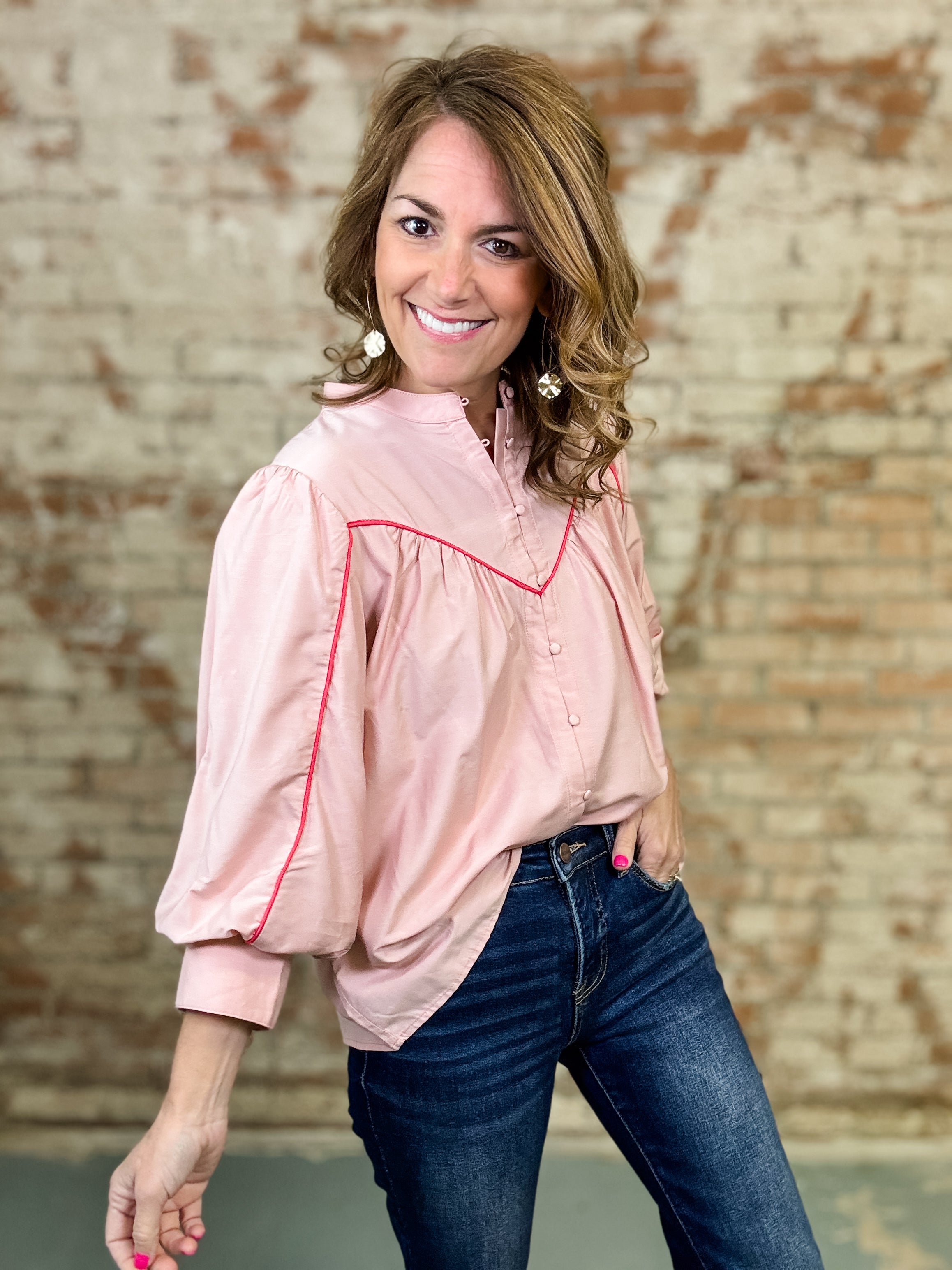 Elise Contrast Piping Top