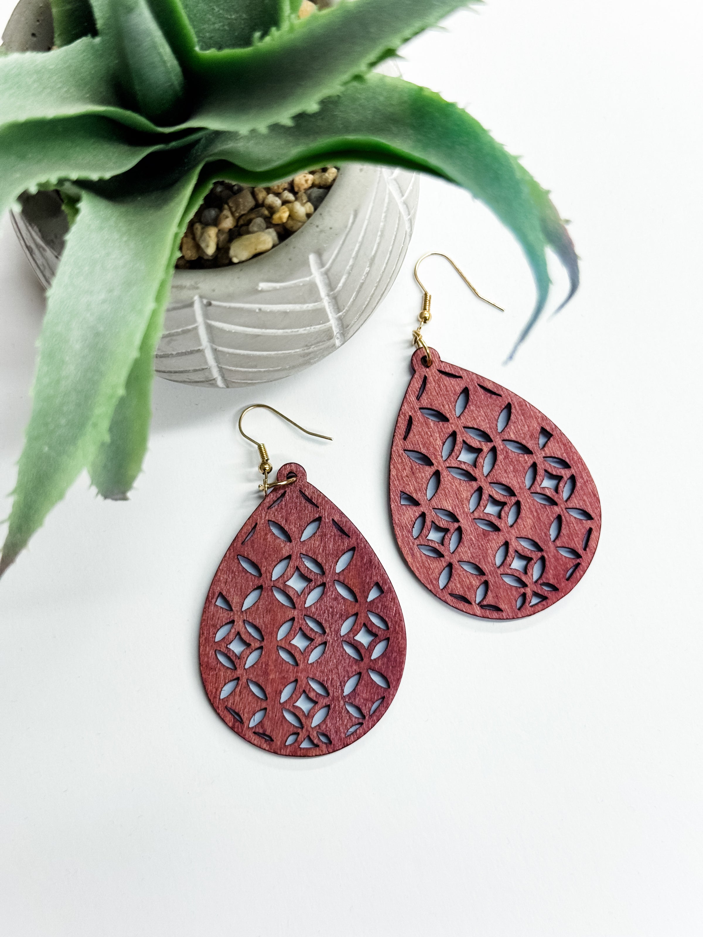 Katie Wooden Dangle Earrings
