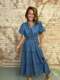 Kelly Denim Maxi Dress