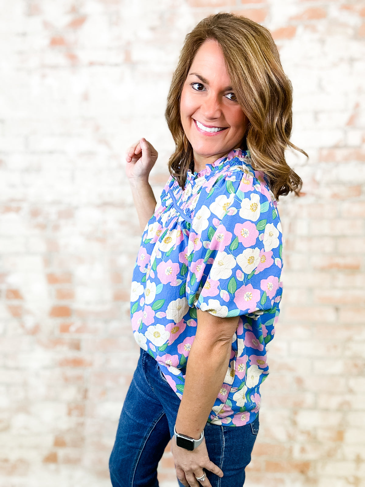 Pipen Floral Puff Sleeve Top