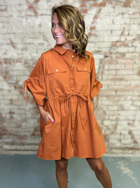 Ginnie Solid Shirt Dress