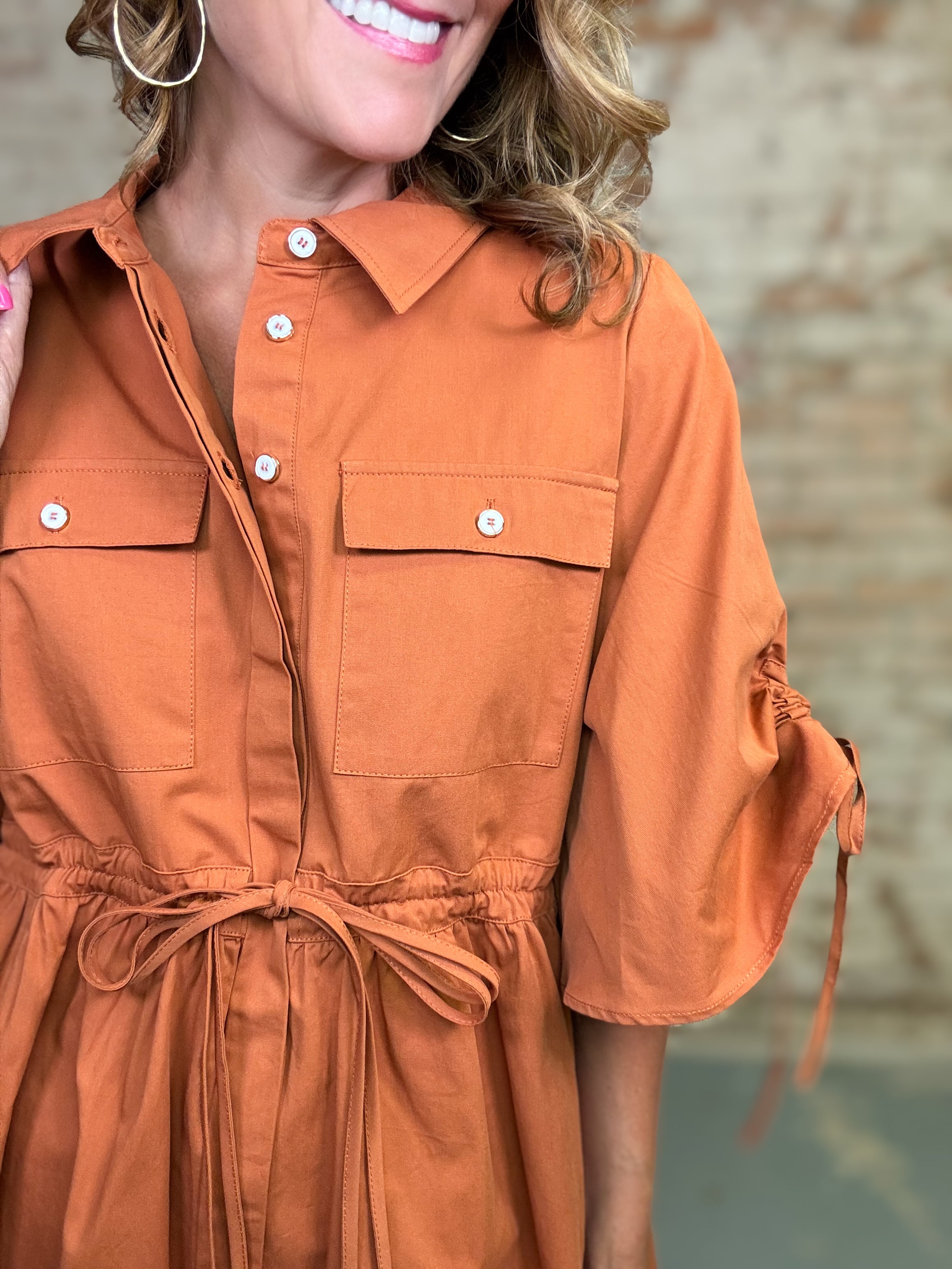 Ginnie Solid Shirt Dress