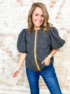 THML Atchison Cheetah Puff Sleeve Top