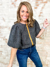 THML Atchison Cheetah Puff Sleeve Top