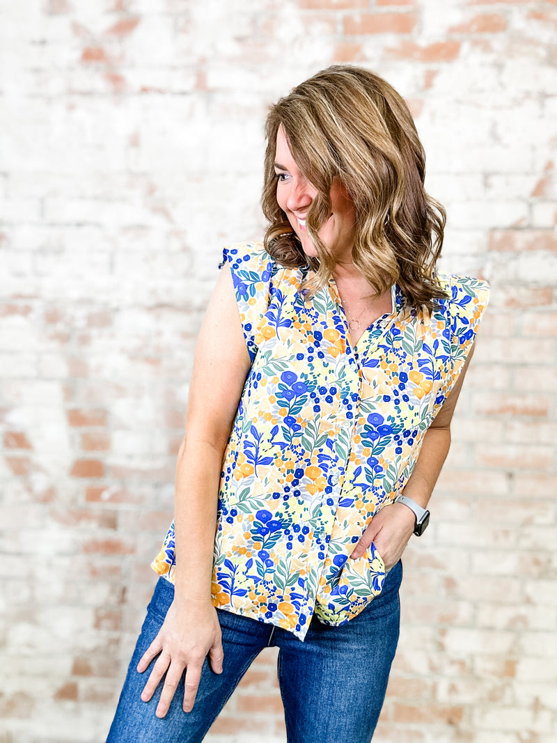 Skye Floral Button Up Top- FINAL SALE