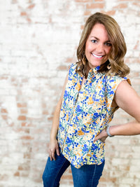 Skye Floral Button Up Top- FINAL SALE