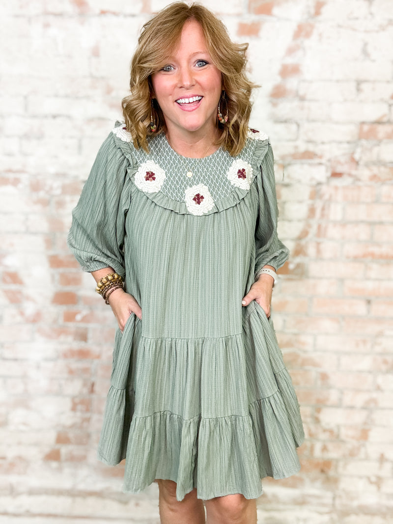 Mona Embroidered Tiered Dress - FINAL SALE