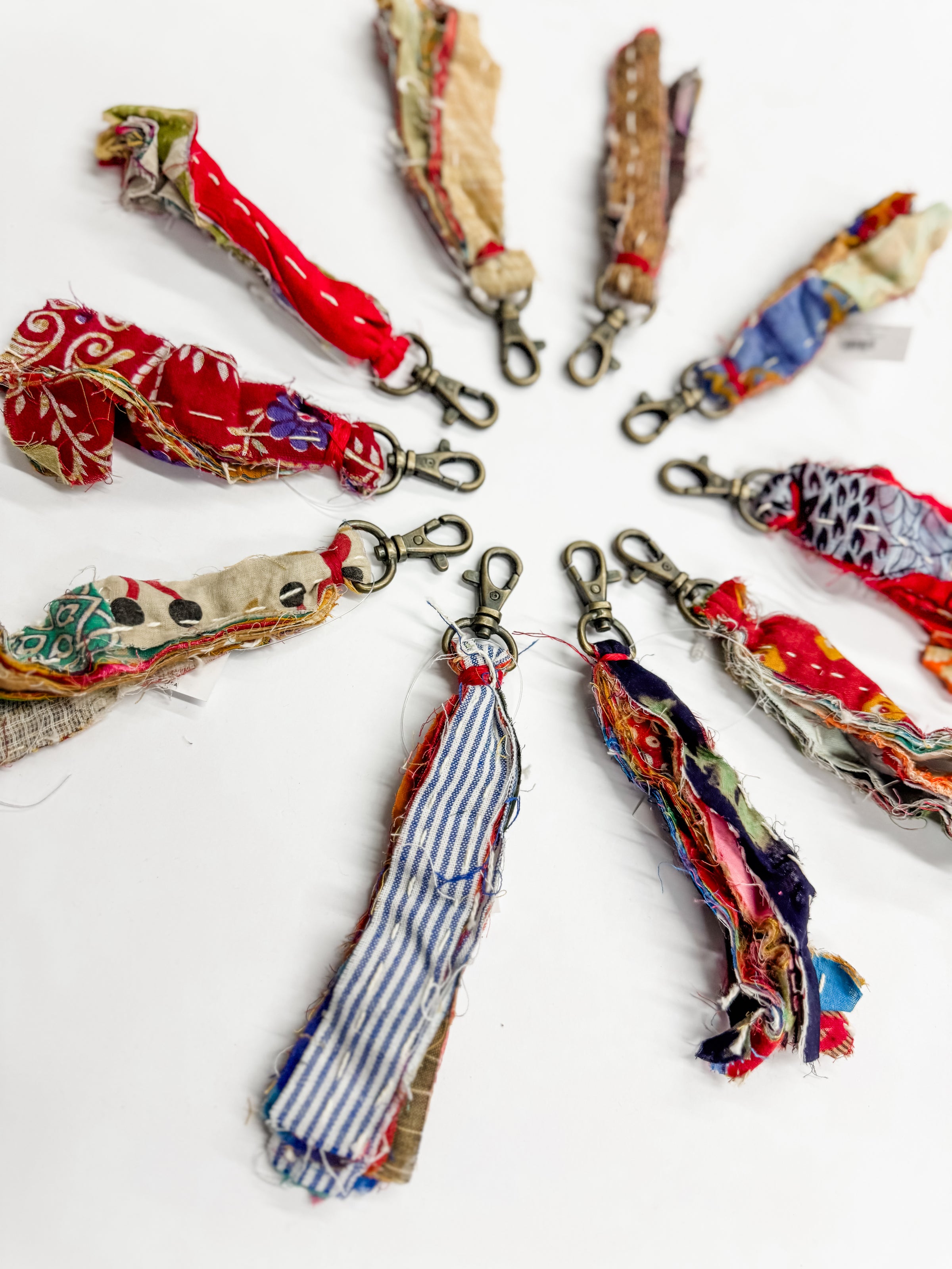 Kantha Strips Keychain