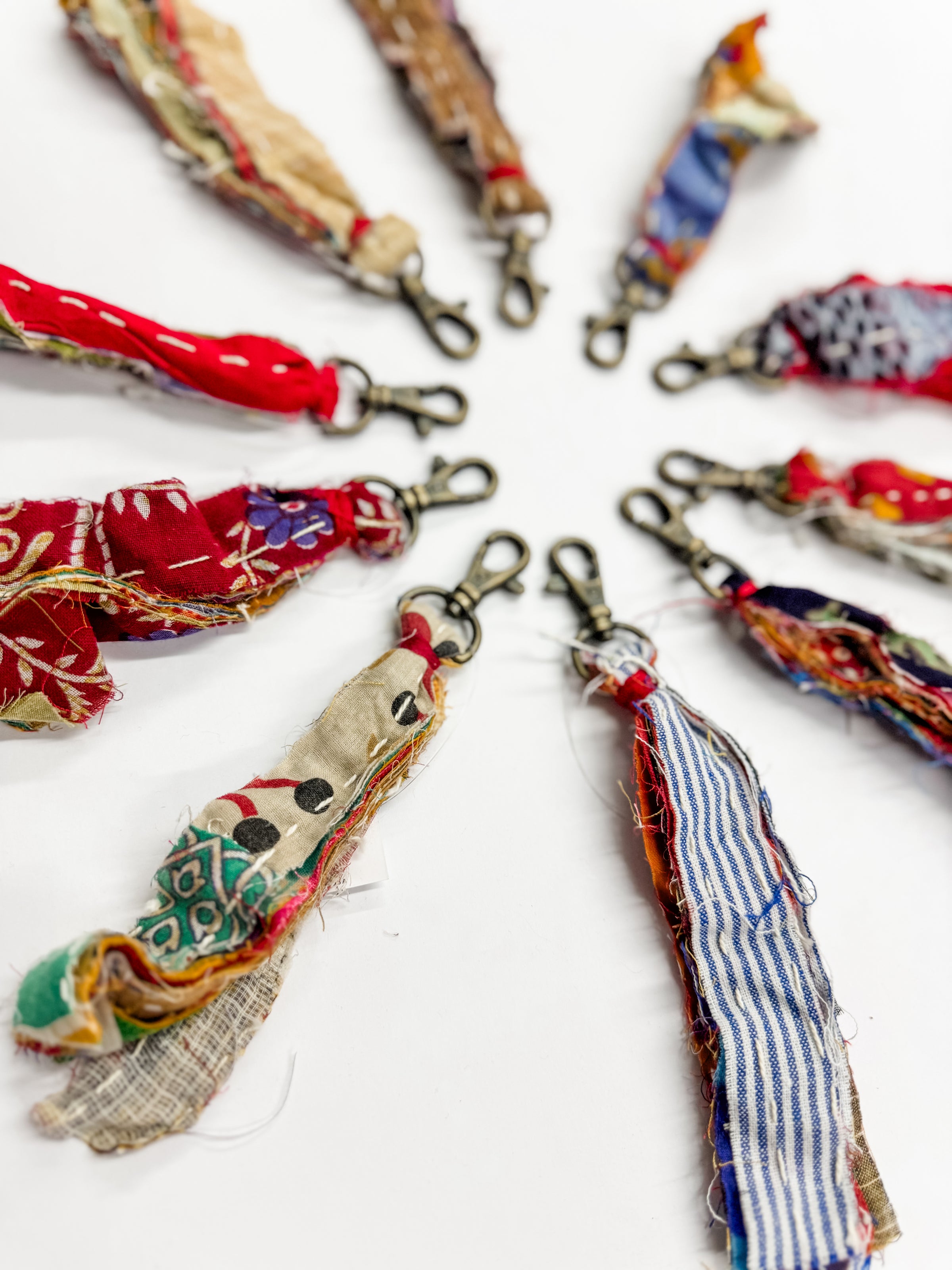 Kantha Strips Keychain