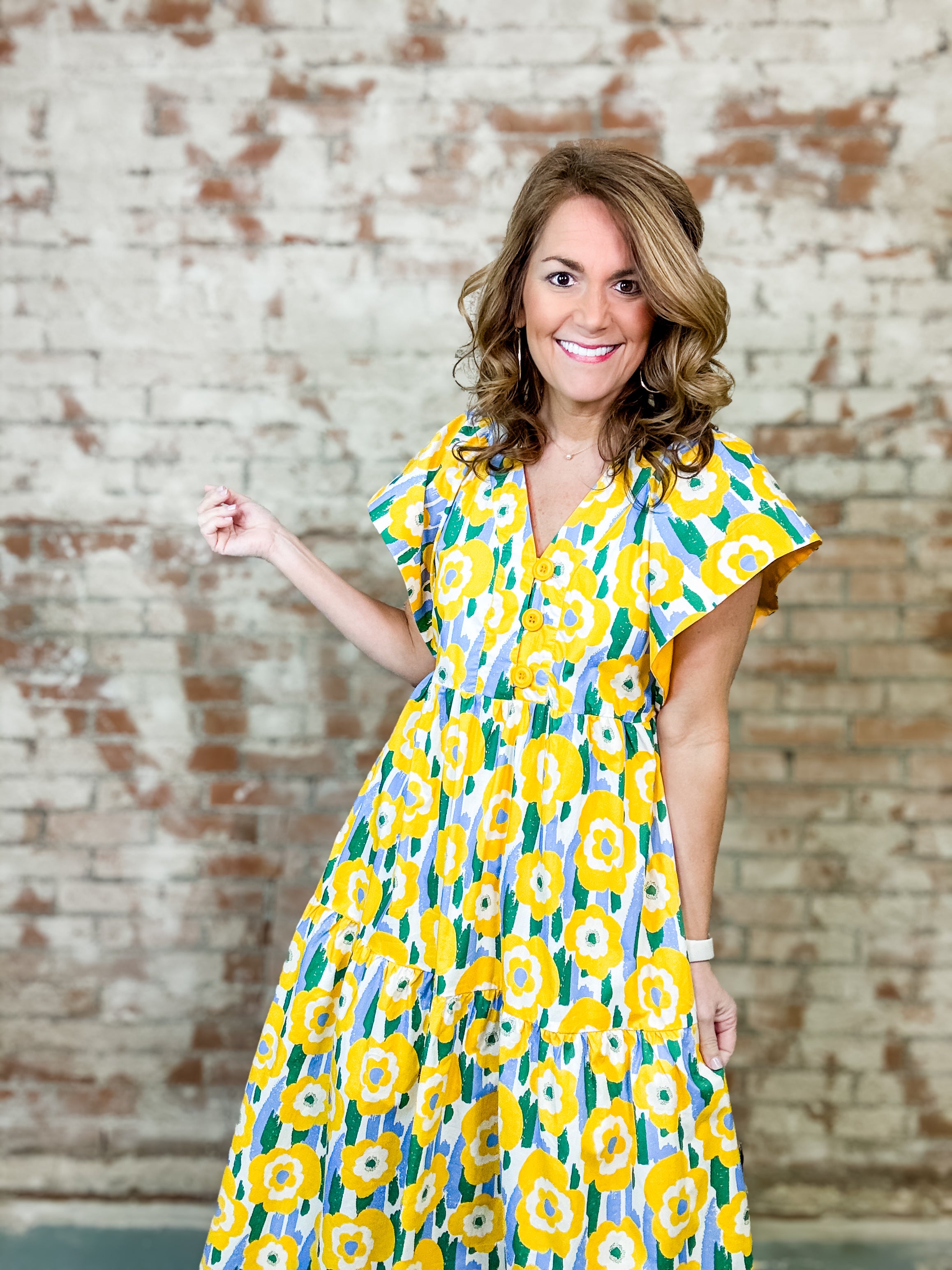 Maggie Button Up Floral Dress