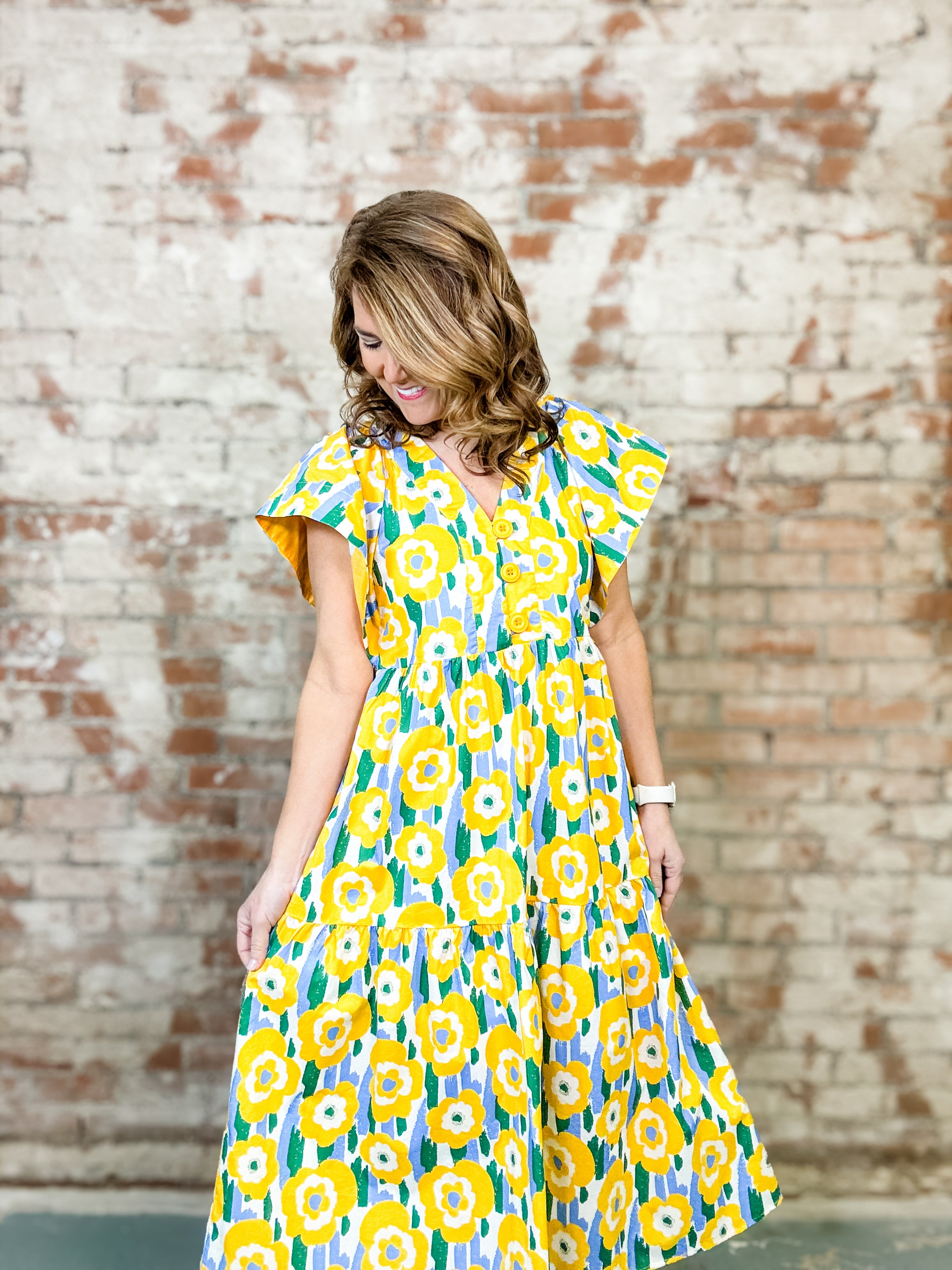 Maggie Button Up Floral Dress