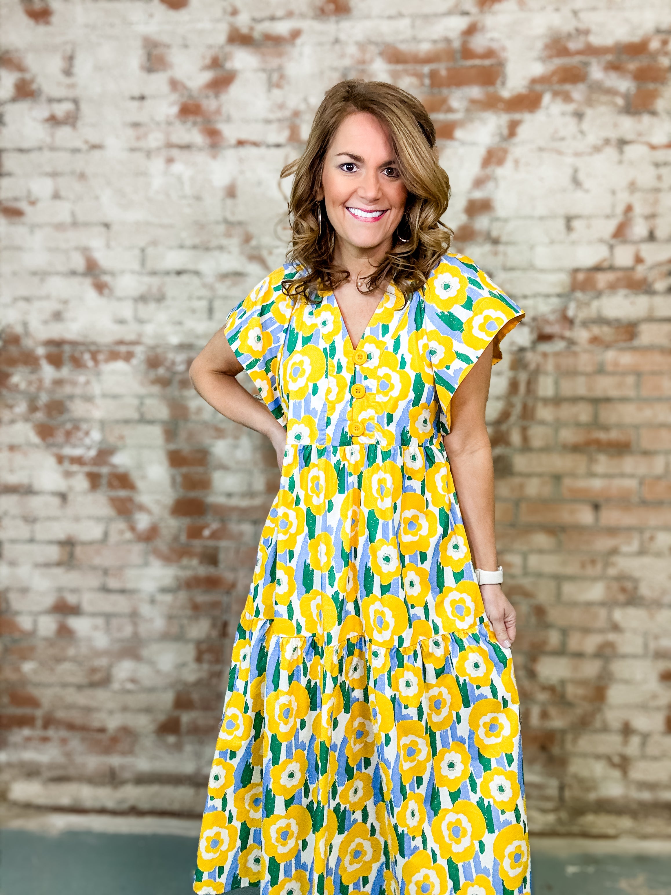 Maggie Button Up Floral Dress