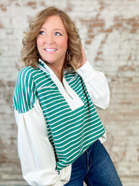 Sutton Half Zip Stripe Top