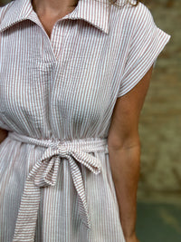 Candace Belted Stripe Dress
