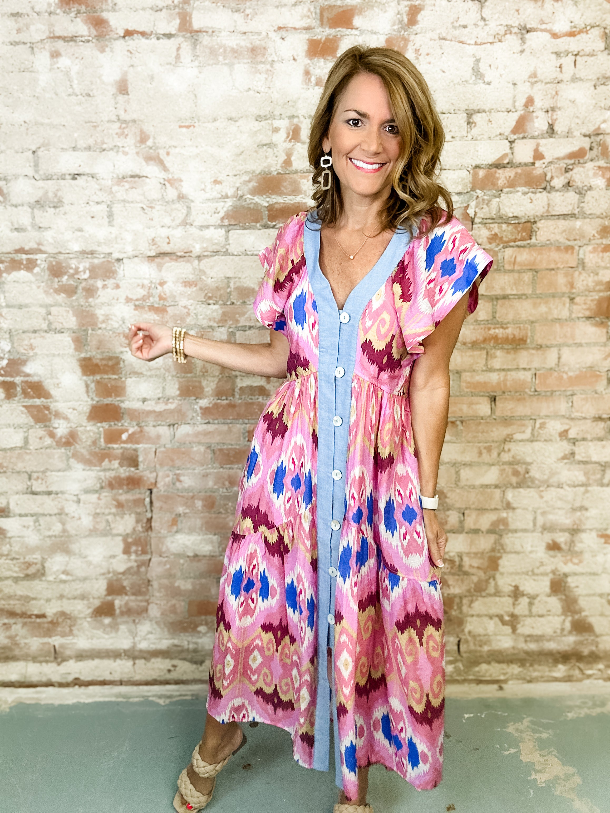 THML Mercedes Button Down Dress
