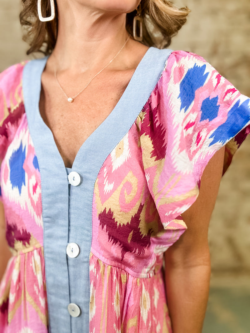 THML Mercedes Button Down Dress