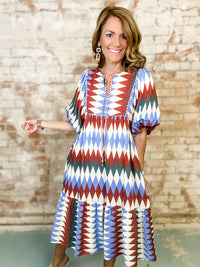 Vonda Diamond Print Dress