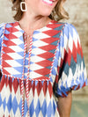 Vonda Diamond Print Dress