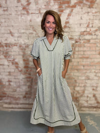 Veida Stripe Midi Dress