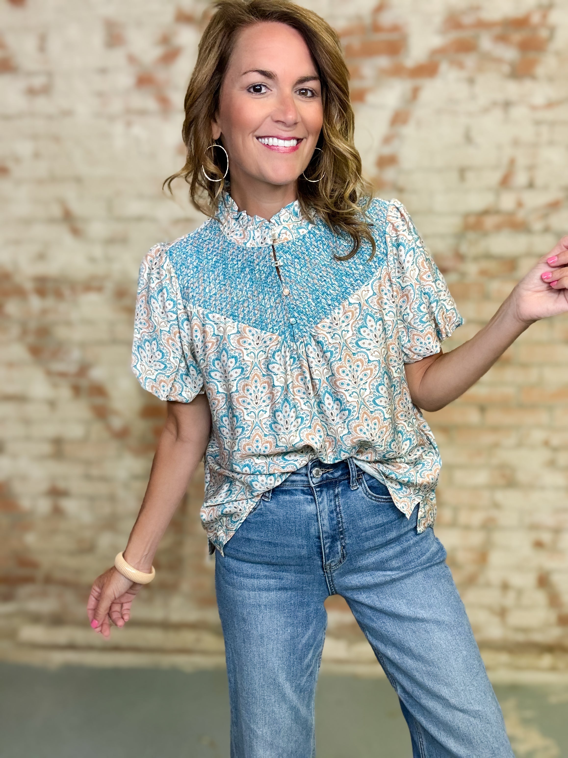 Penelope Smocked Yoke Top