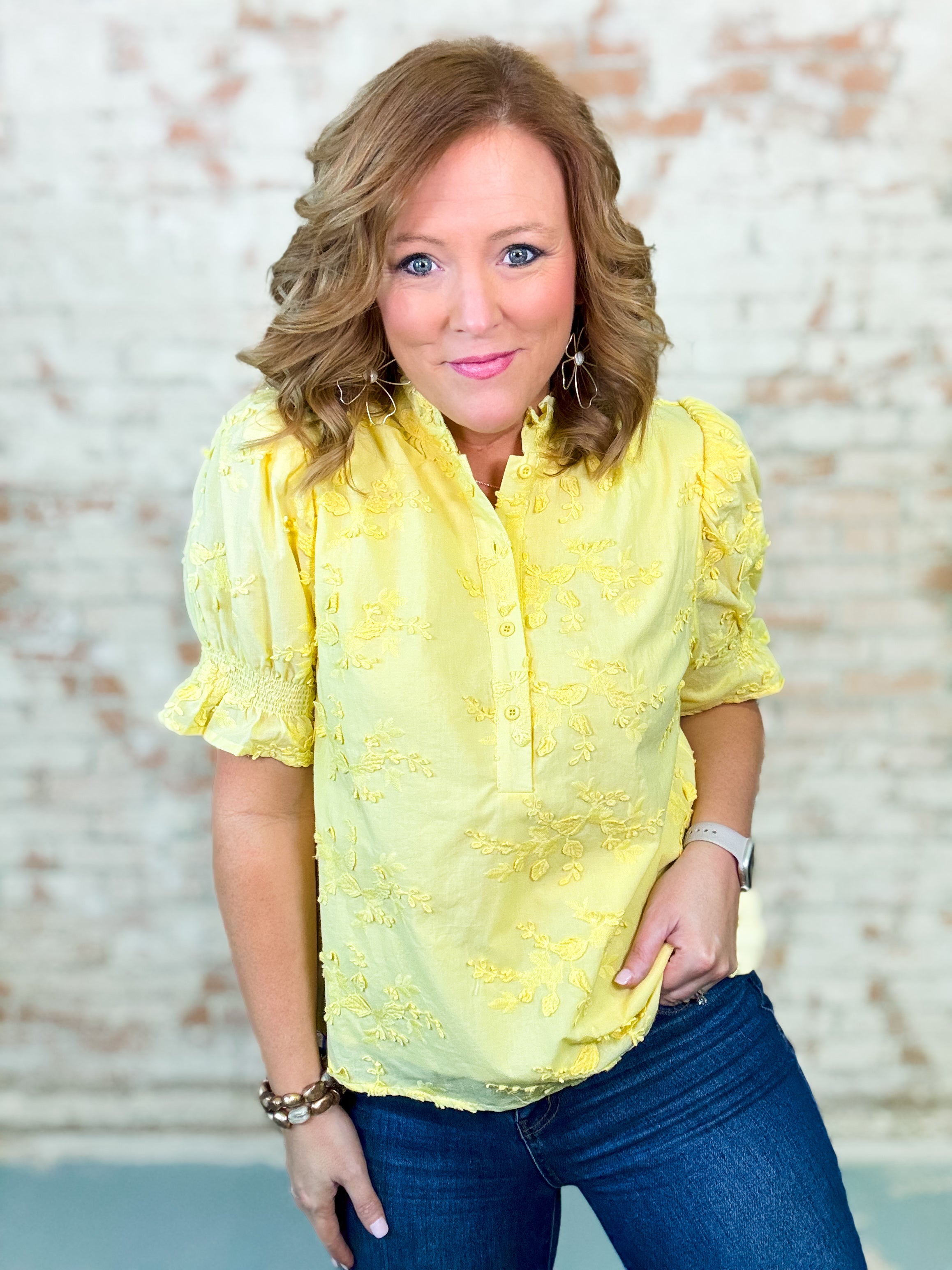 Cybil Floral Applique Top