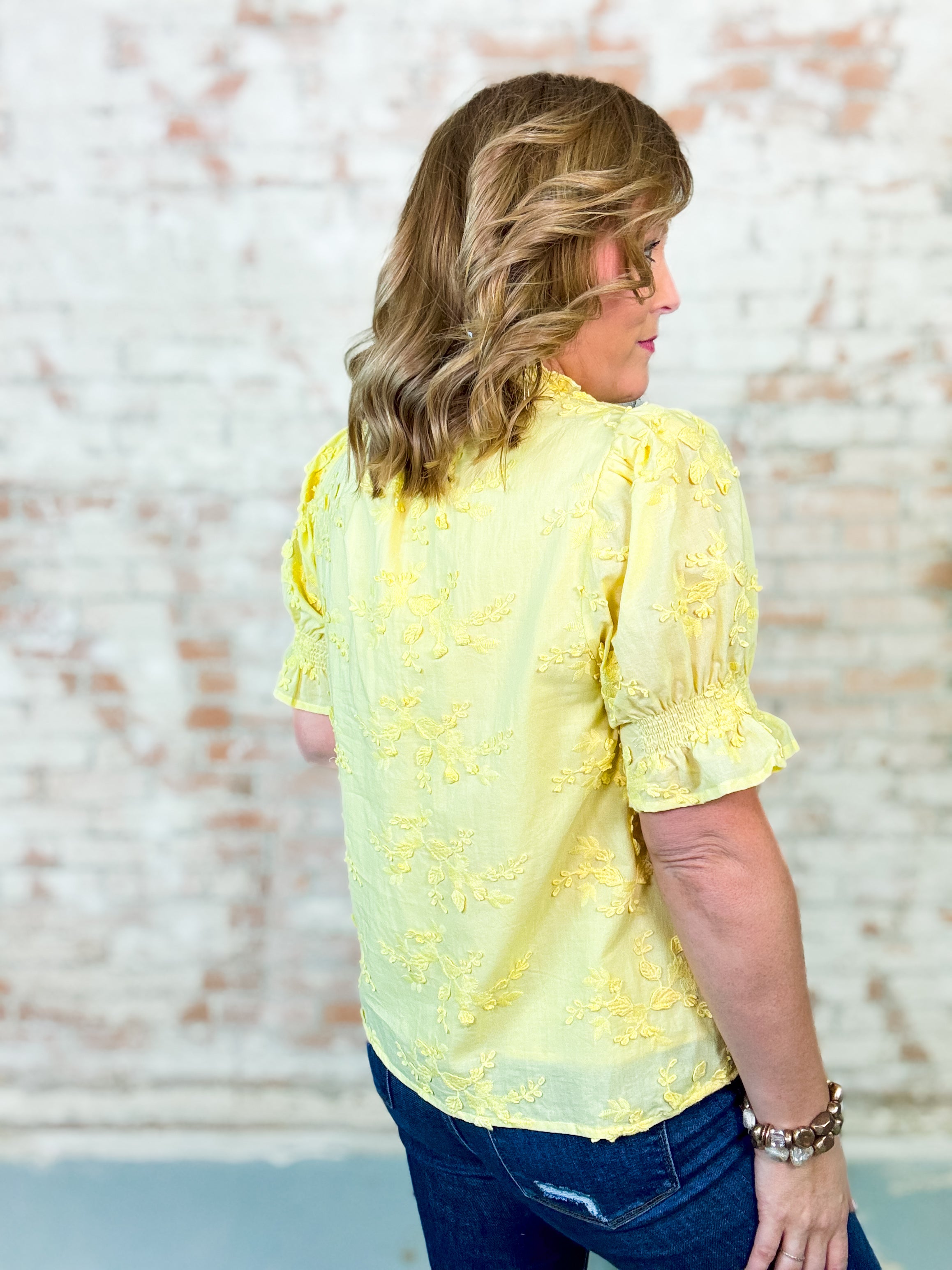 Cybil Floral Applique Top