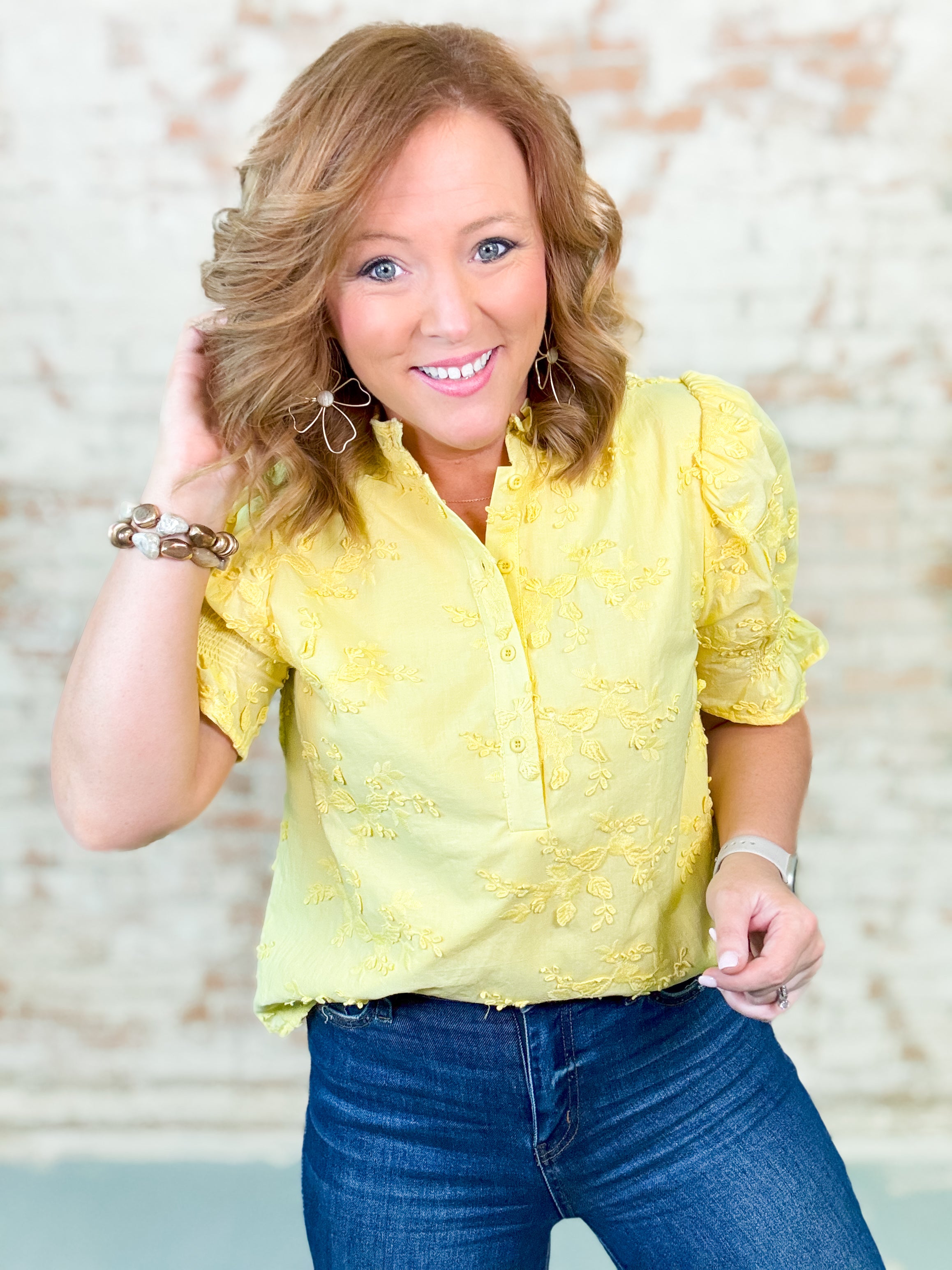 Cybil Floral Applique Top