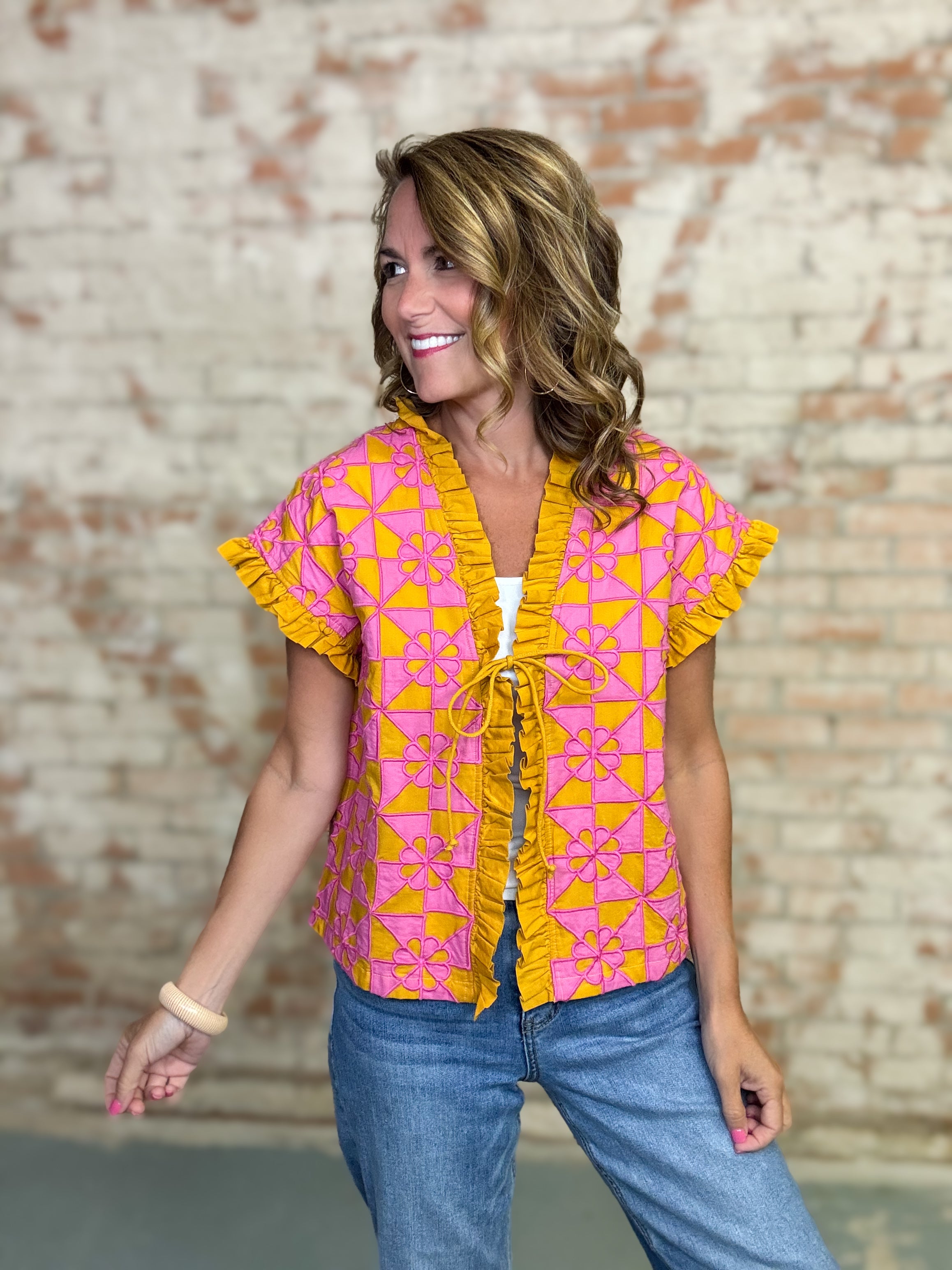 Ivy Jane Floral Patchwork Appliqued Vest