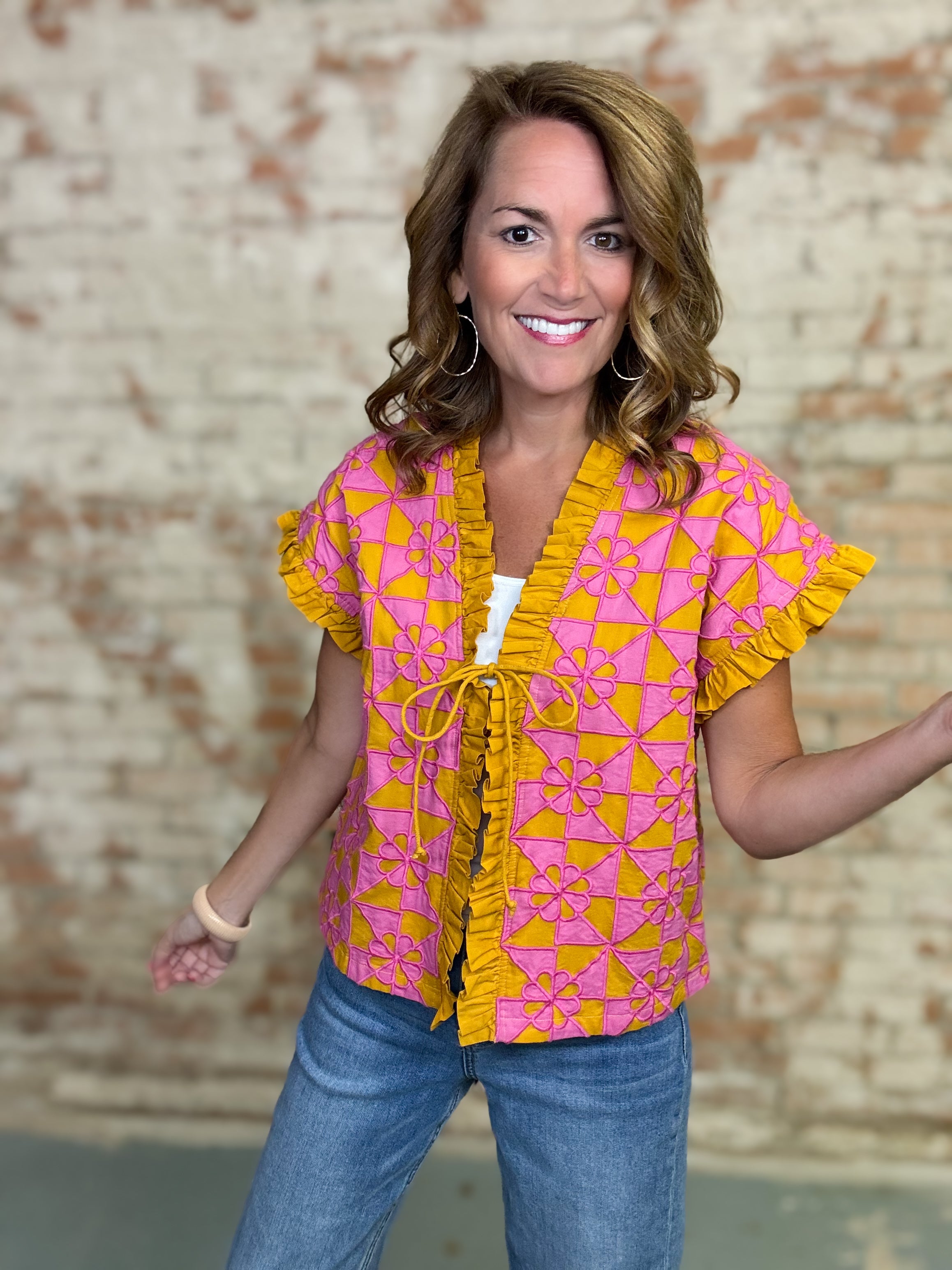 Ivy Jane Floral Patchwork Appliqued Vest
