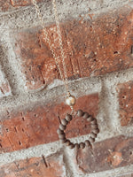 Wooden Bead Circle Long Necklace