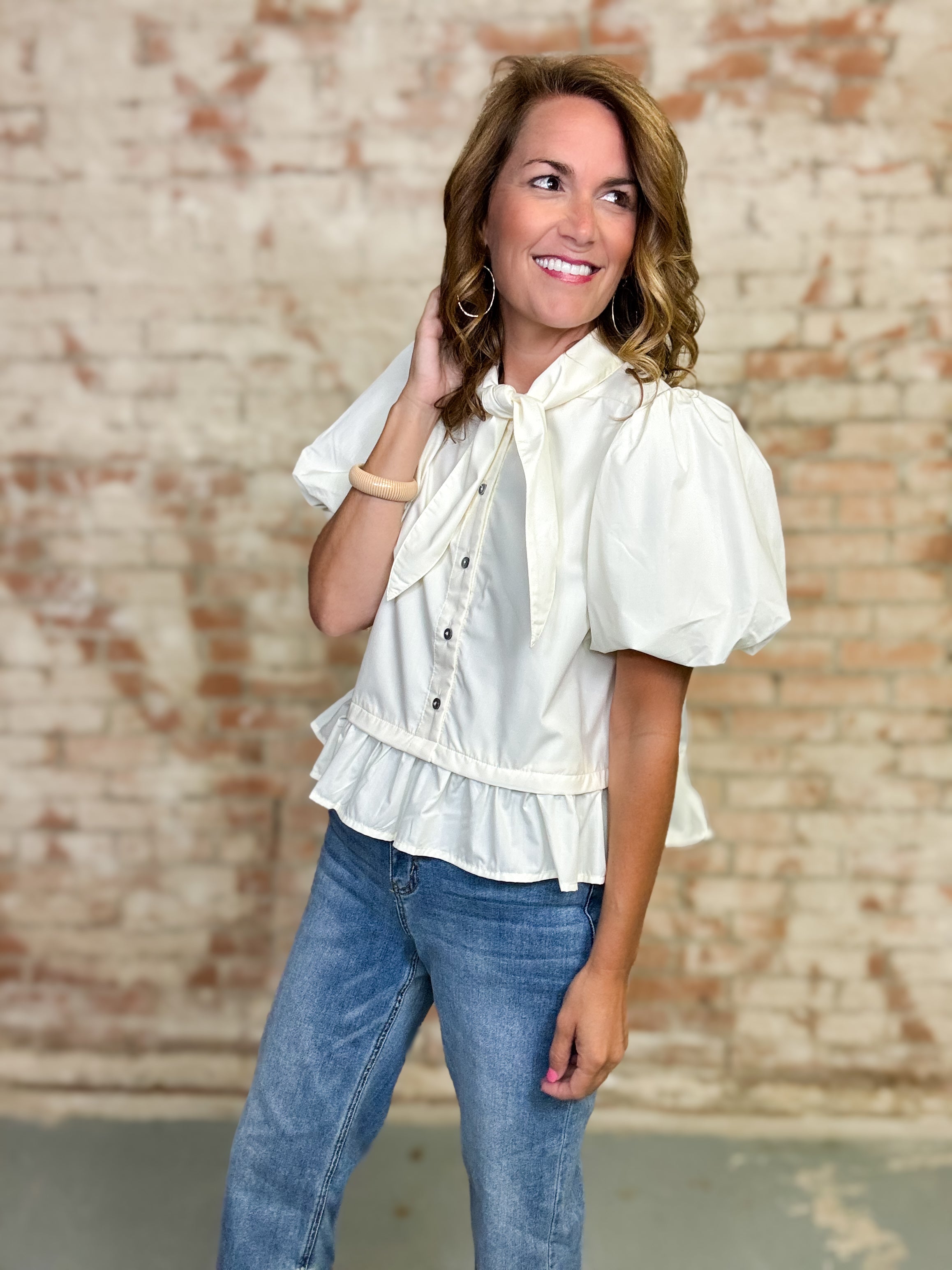 Layken Solid Ruffle Top